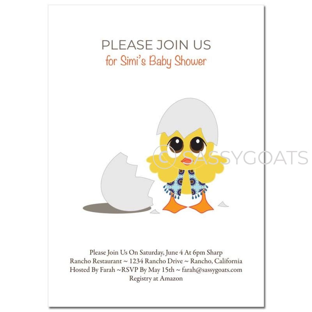 General Baby Shower Invitation - Chick